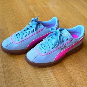 Puma Club 11 Suede Pink and Blue Sneakers